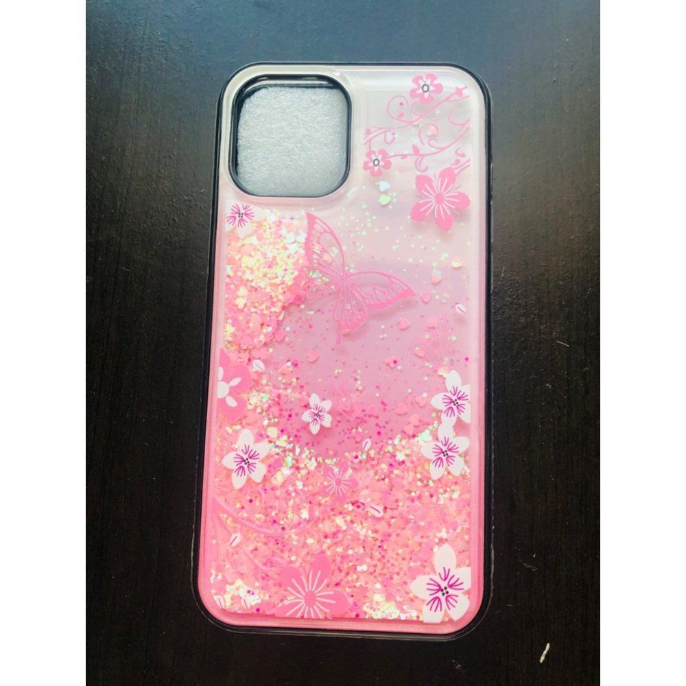 Brand New Pink Glitter Floral iPhone‎ 12 Phone Case